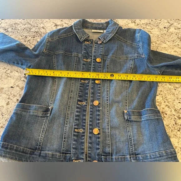 Chico's Blue Denim Set with Multicolor Embroidery - Picture 6 of 15